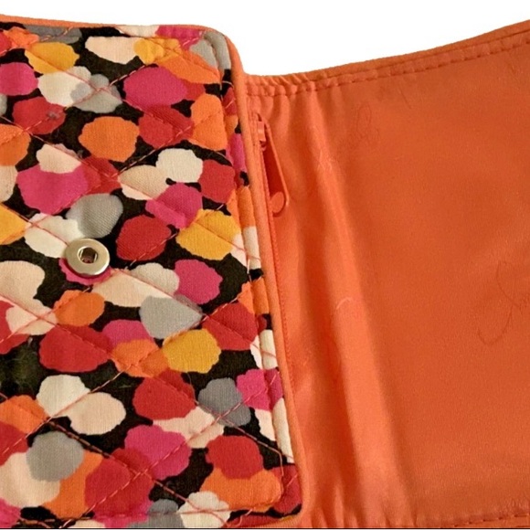 Vera Bradley Quilted Black and Pink Splatter Snap Front Tri Fold Wallet 5”x4” - Picture 4 of 6